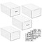 mDesign Modern Plastic Deep Drawer Organizer for Bath + 32 Labels